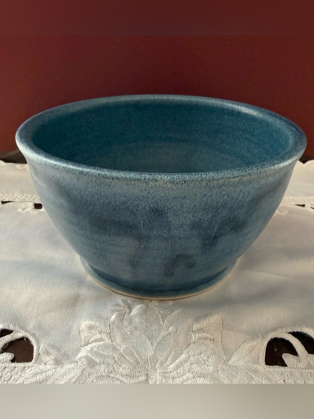 Handmade on PEI - Village Pottery blue glazed pottery bowl